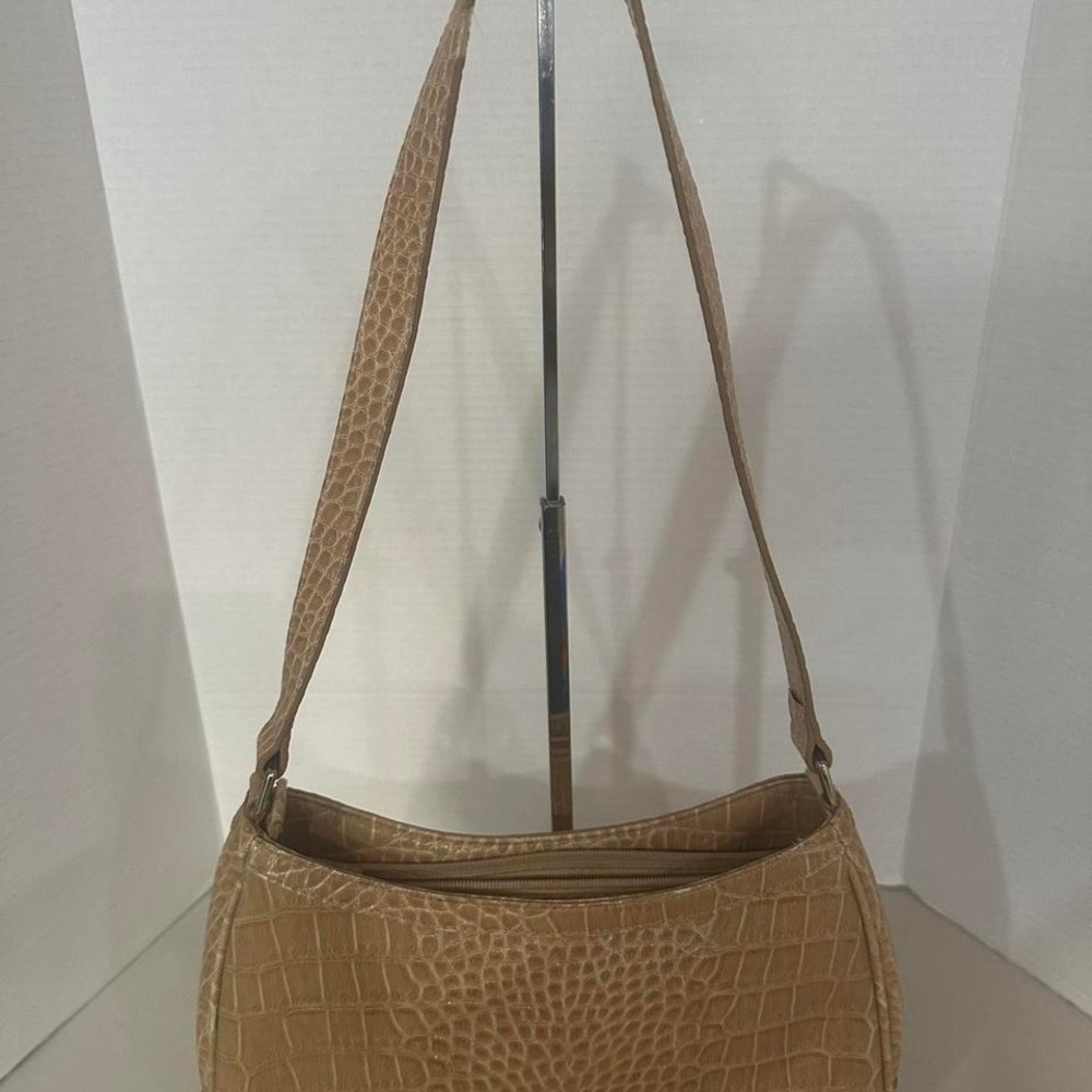 Liz Claiborne Beige Brown Shoulder Faux Leather Bag